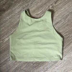 Athleta Green Fitted Crop Tank with Bra - M